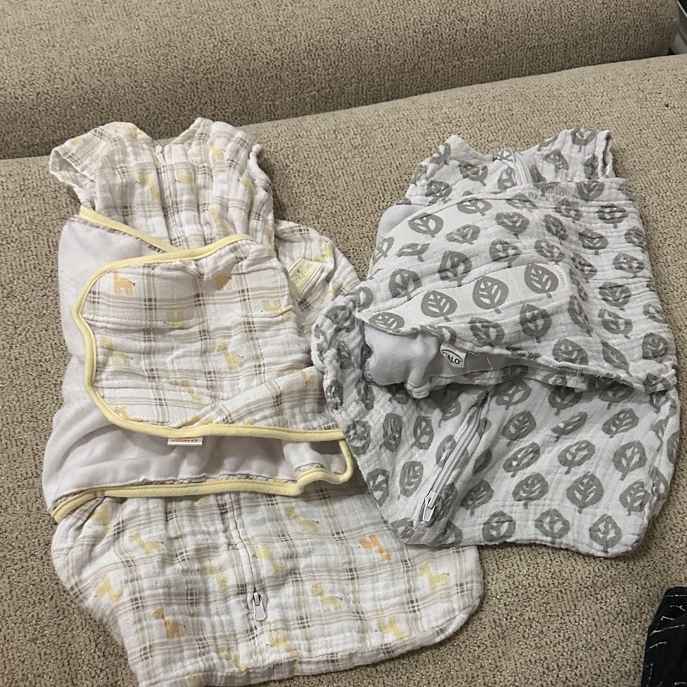 Lot of 2 Halo Gray and Yellow Kids Sleep Sacks